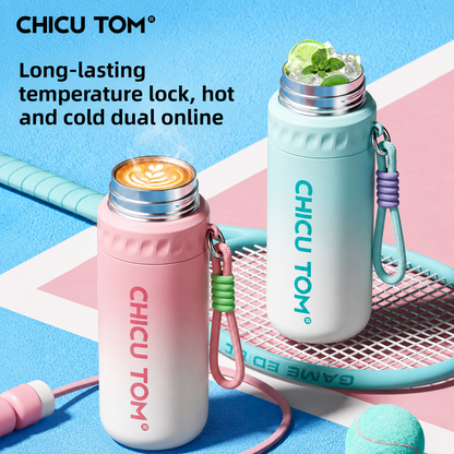 Spray Water Bottle with Mist Cooler Stainless Steel Insulated Flask 630ml